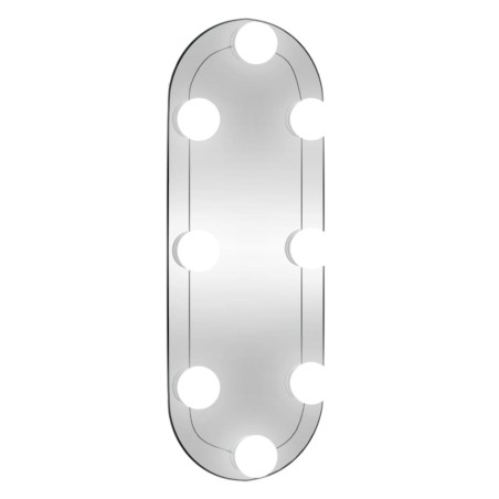 Specchio da Parete con Luci LED 15x40 cm Vetro Ovale