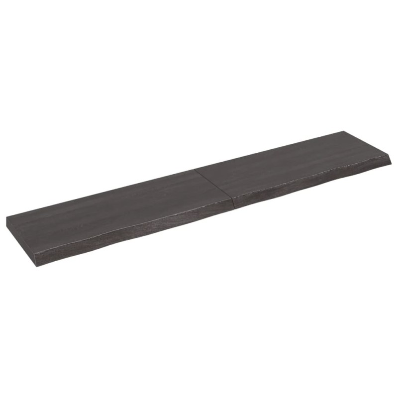 vidaXL Ripiano Marrone Scuro 200x40x(2-6) cm Massello Rovere Trattato