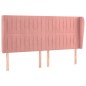 vidaXL Testiera ad Orecchio Rosa 203x23x118/128 cm in Velluto