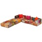 Pouf Modulare a 3 Posti in Tessuto Patchwork Pouf Modulare a 3 Posti in Tessuto Patchwork
