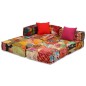 Pouf Modulare a 3 Posti in Tessuto Patchwork Pouf Modulare a 3 Posti in Tessuto Patchwork