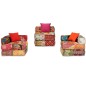 Pouf Modulare a 3 Posti in Tessuto Patchwork Pouf Modulare a 3 Posti in Tessuto Patchwork