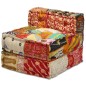 Pouf Modulare a 3 Posti in Tessuto Patchwork Pouf Modulare a 3 Posti in Tessuto Patchwork
