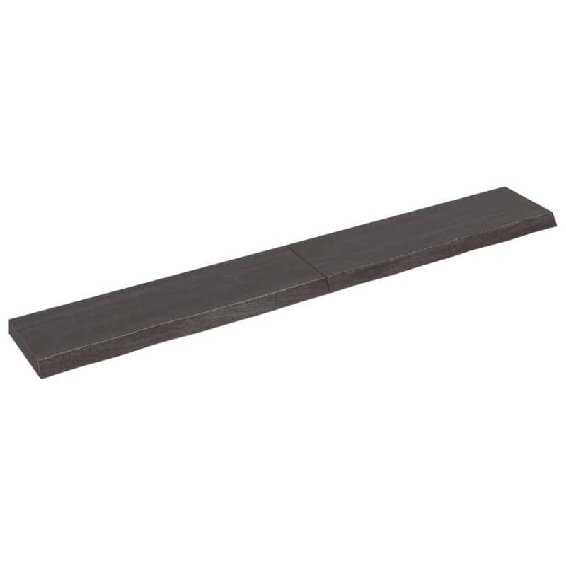 vidaXL Ripiano Marrone Scuro 200x30x(2-6) cm Massello Rovere Trattato vidaXL Ripiano Marrone Scuro 200x30x(2-6) cm Massello Rovere Trattato