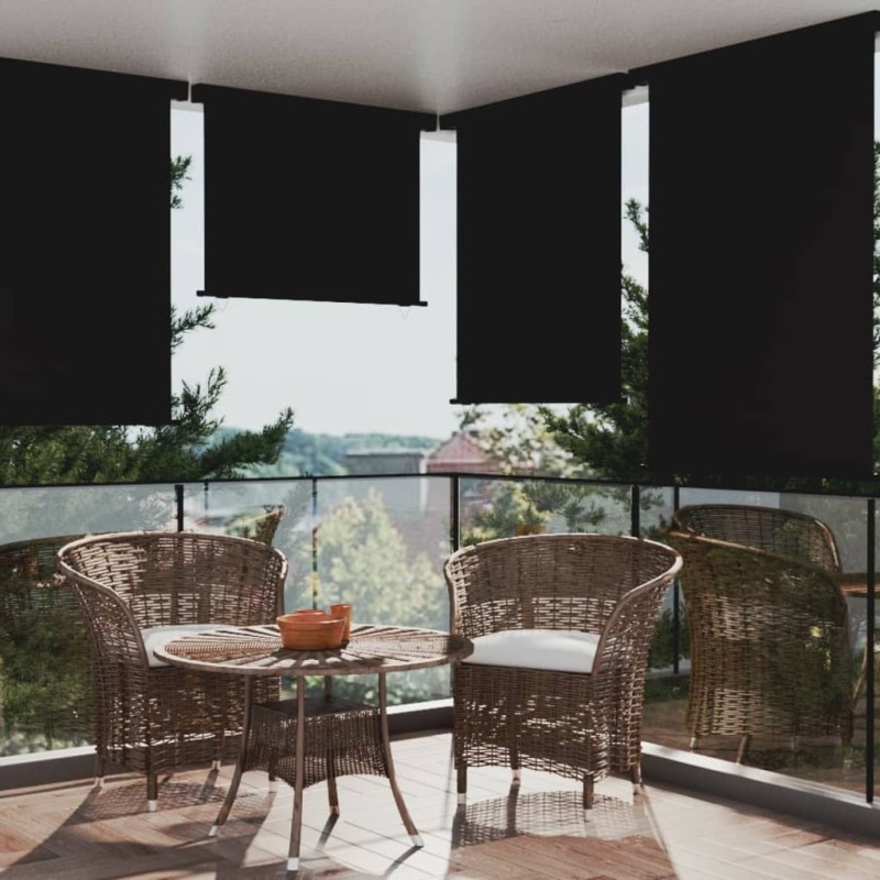 Tendalino Laterale per Balcone 117x250 cm Nero Tendalino Laterale per Balcone 117x250 cm Nero
