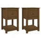 Comodini 2 pz Miele 40x35x61,5 cm in Legno Massello di Pino Comodini 2 pz Miele 40x35x61,5 cm in Legno Massello di Pino