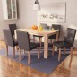 Sedie e Tavolo Pranzo 7 pz in Pelle Artificiale Quercia Marrone Sedie e Tavolo Pranzo 7 pz in Pelle Artificiale Quercia Marrone
