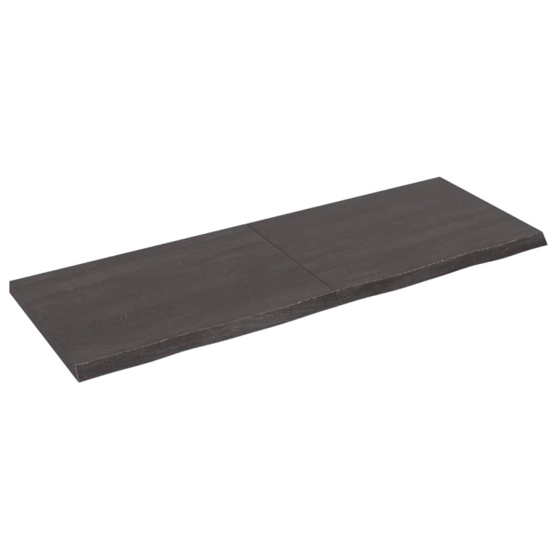 vidaXL Ripiano Marrone Scuro 140x50x(2-4) cm Massello Rovere Trattato vidaXL Ripiano Marrone Scuro 140x50x(2-4) cm Massello Rovere Trattato