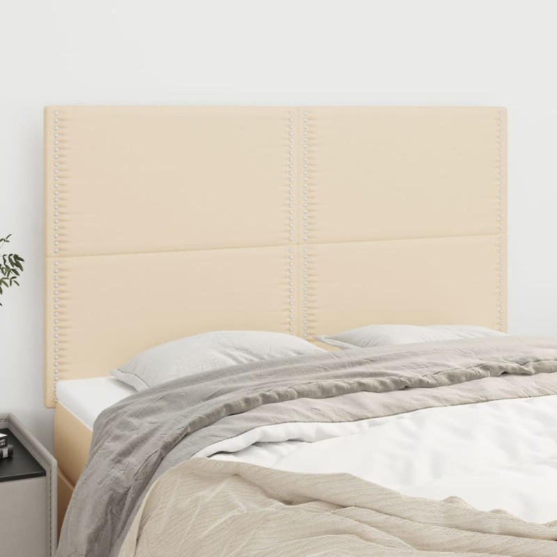 Testiere 4 pz Crema 72x5x78/88 cm in Tessuto Testiere 4 pz Crema 72x5x78/88 cm in Tessuto