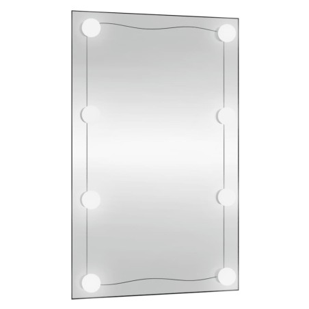 Specchio da Parete con Luci LED 50x80 cm Vetro Rettangolare