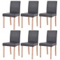 Sedie e Tavolo da Pranzo 7 pz in Pelle Artificiale Quercia Nero Sedie e Tavolo da Pranzo 7 pz in Pelle Artificiale Quercia Nero