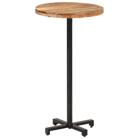 Tavolino da Bar Rotondo Ø60x110 cm in Legno Massello di Acacia