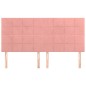 Testiera 4 pz Rosa 90x5x78/88 cm in Velluto Testiera 4 pz Rosa 90x5x78/88 cm in Velluto