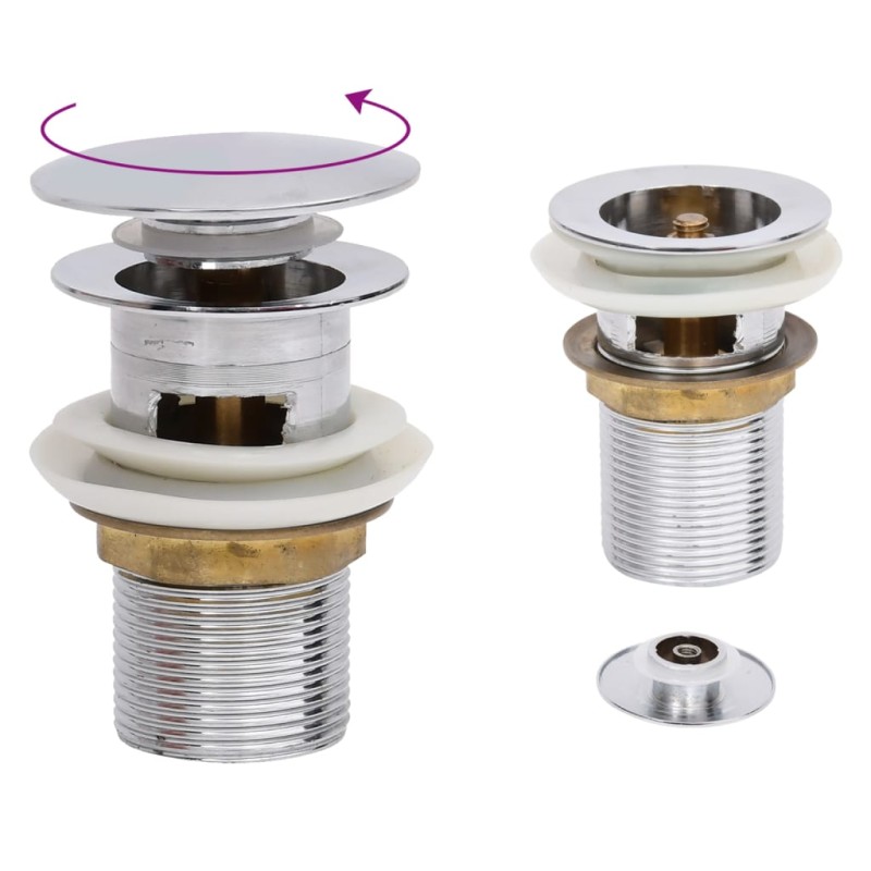 Scarico a Pressione Funzione Troppopieno Cromo 6,4x6,4x9,1cm Scarico a Pressione Funzione Troppopieno Cromo 6,4x6,4x9,1cm