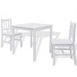 Set Tre Pezzi da Pranzo in Legno di Pino Bianco Set Tre Pezzi da Pranzo in Legno di Pino Bianco