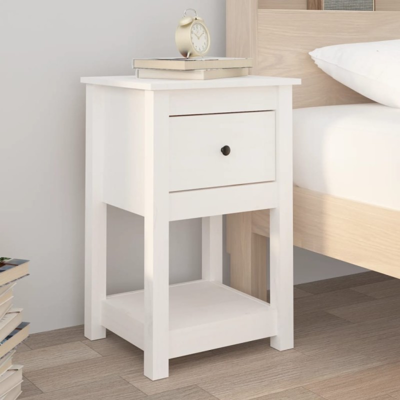 Comodino Bianca 40x35x61,5 cm in Legno Massello di Pino Comodino Bianca 40x35x61,5 cm in Legno Massello di Pino