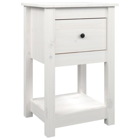 Comodino Bianca 40x35x61,5 cm in Legno Massello di Pino
