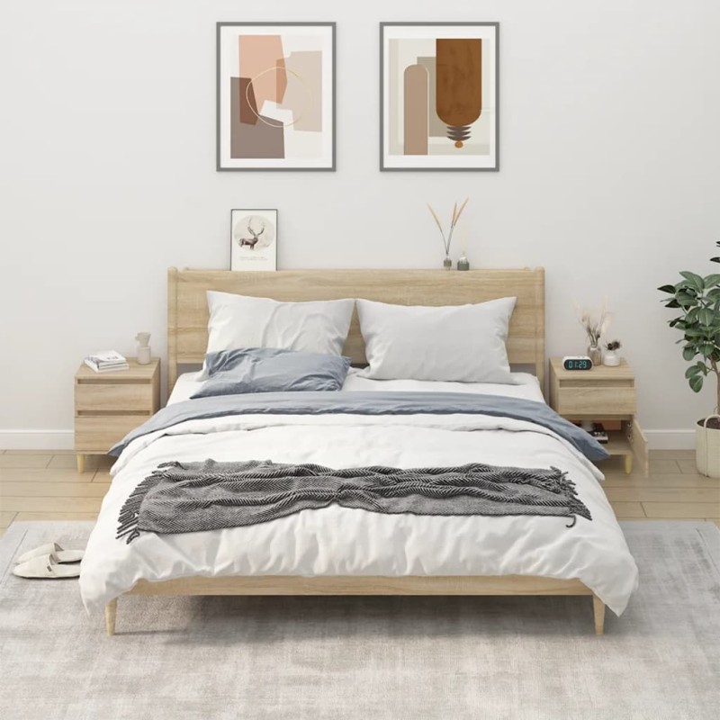 Comodini 2 pz Rovere Sonoma 40x35x50 cm Comodini 2 pz Rovere Sonoma 40x35x50 cm