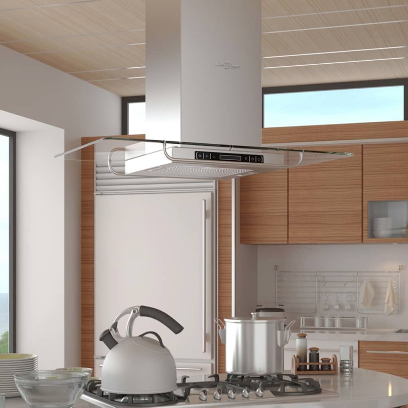 vidaXL Cappa da Cucina a Isola con Display LCD vidaXL Cappa da Cucina a Isola con Display LCD
