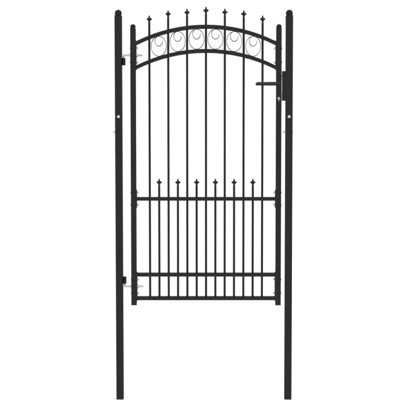 Cancello per Recinzione con Punte in Acciaio 100x175 cm Nero Cancello per Recinzione con Punte in Acciaio 100x175 cm Nero