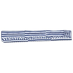 Cuscini per Pallet 7 pz Strisce Blu e Bianche in Tessuto
