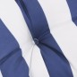 Cuscini per Pallet 7 pz Strisce Blu e Bianche in Tessuto