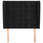 Testiera ad Orecchio Nera 93x23x118/128 cm in Velluto