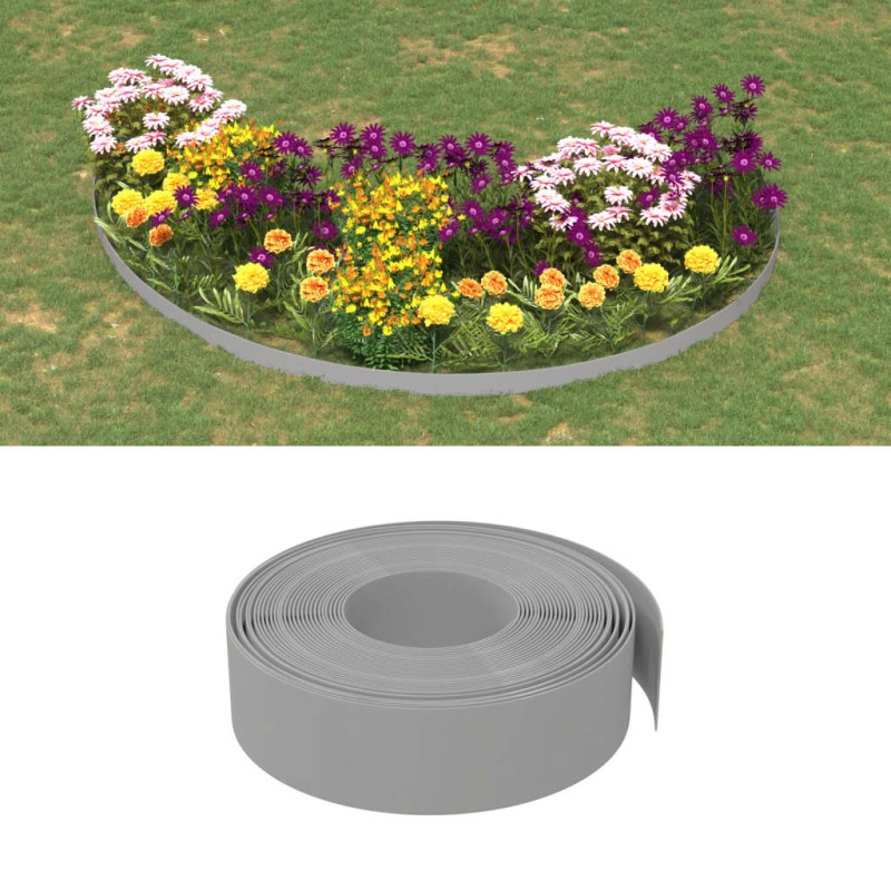 vidaXL Bordature da Giardino 5 pz Grigie 10 m 15 cm in Polietilene