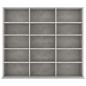 Armadio Porta CD Grigio Cemento 102x23x89,5 cm in Truciolato