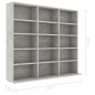 Armadio Porta CD Grigio Cemento 102x23x89,5 cm in Truciolato