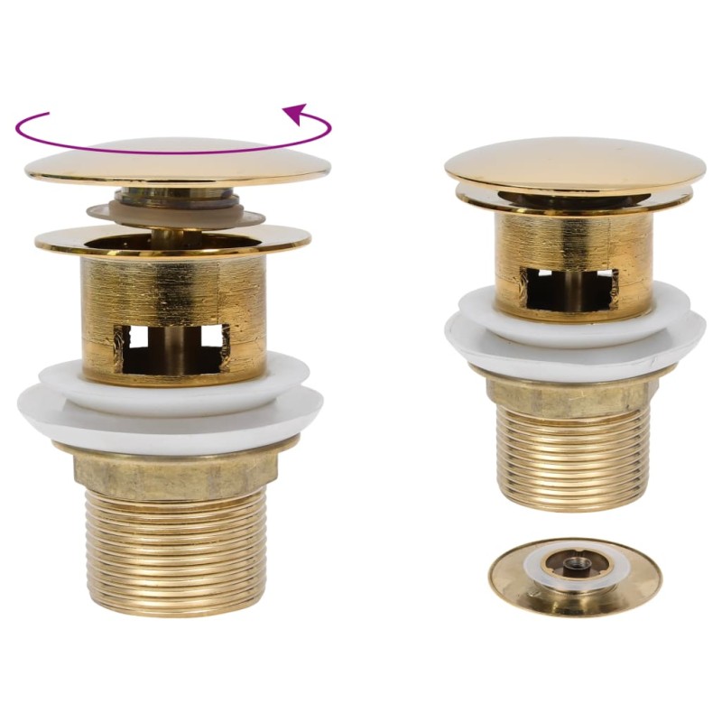 Scarico a Pressione con Troppopieno Oro 6,4x6,4x9,1 cm Scarico a Pressione con Troppopieno Oro 6,4x6,4x9,1 cm