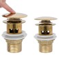 Scarico a Pressione con Troppopieno Oro 6,4x6,4x9,1 cm Scarico a Pressione con Troppopieno Oro 6,4x6,4x9,1 cm
