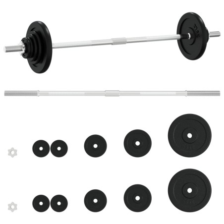vidaXL Set Bilanciere con Dischi 30 kg in Ghisa