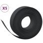Bordature da Giardino 5 pz Nere 10 m 15 cm in Polietilene Bordature da Giardino 5 pz Nere 10 m 15 cm in Polietilene