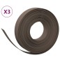 Bordature da Giardino 3 pz Marroni 10 m 10 cm in Polietilene Bordature da Giardino 3 pz Marroni 10 m 10 cm in Polietilene