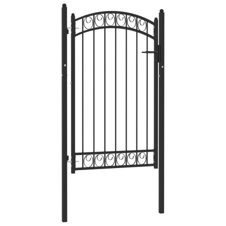 Cancello per Recinzione ad Arco in Acciaio 100x150 cm Nero