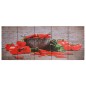 Set Stampa su Tela da Muro con Peperoncini Multicolore 150x60cm Set Stampa su Tela da Muro con Peperoncini Multicolore 150x60cm
