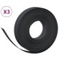 Bordature da Giardino 3 pz Nere 10 m 10 cm in Polietilene Bordature da Giardino 3 pz Nere 10 m 10 cm in Polietilene