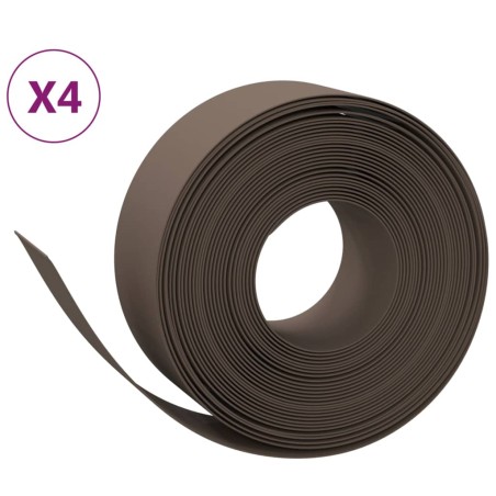 vidaXL Bordature da Giardino 4 pz Marroni 10 m 20 cm in Polietilene