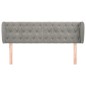 Testiera ad Orecchio Grigio Chiaro 163x23x78/88 cm in Velluto