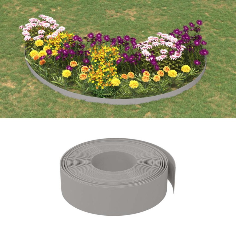 vidaXL Bordature da Giardino 3 pz Grigie 10 m 15 cm in Polietilene vidaXL Bordature da Giardino 3 pz Grigie 10 m 15 cm in Polietilene