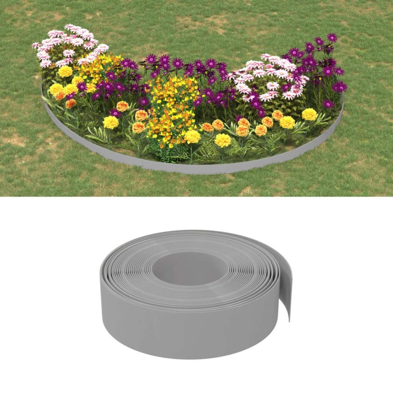 vidaXL Bordature da Giardino 2 pz Grigie 10 m 15 cm in Polietilene vidaXL Bordature da Giardino 2 pz Grigie 10 m 15 cm in Polietilene