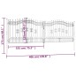 Recinzione Cancello con Punta a Lancia Nera 406x173cm Acciaio Recinzione Cancello con Punta a Lancia Nera 406x173cm Acciaio