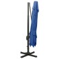 Ombrellone a Sbalzo con Doppia Copertura 300x300 cm Azzurro Ombrellone a Sbalzo con Doppia Copertura 300x300 cm Azzurro