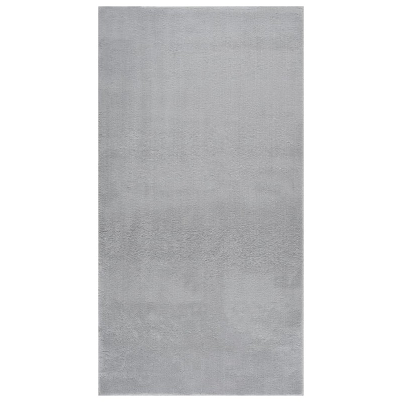 Tappeto Soffice a Pelo Corto 80x150 cm Antiscivolo Grigio Tappeto Soffice a Pelo Corto 80x150 cm Antiscivolo Grigio