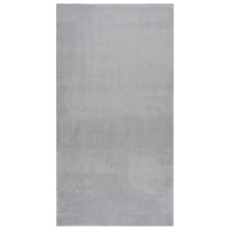 Tappeto Soffice a Pelo Corto 80x150 cm Antiscivolo Grigio