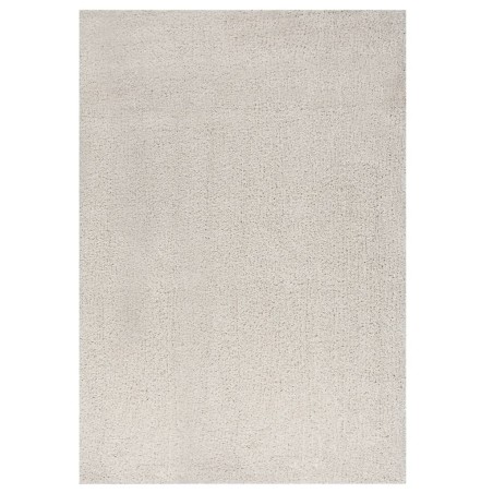 Tappeto Shaggy a Pelo Alto Crema 140x200 cm