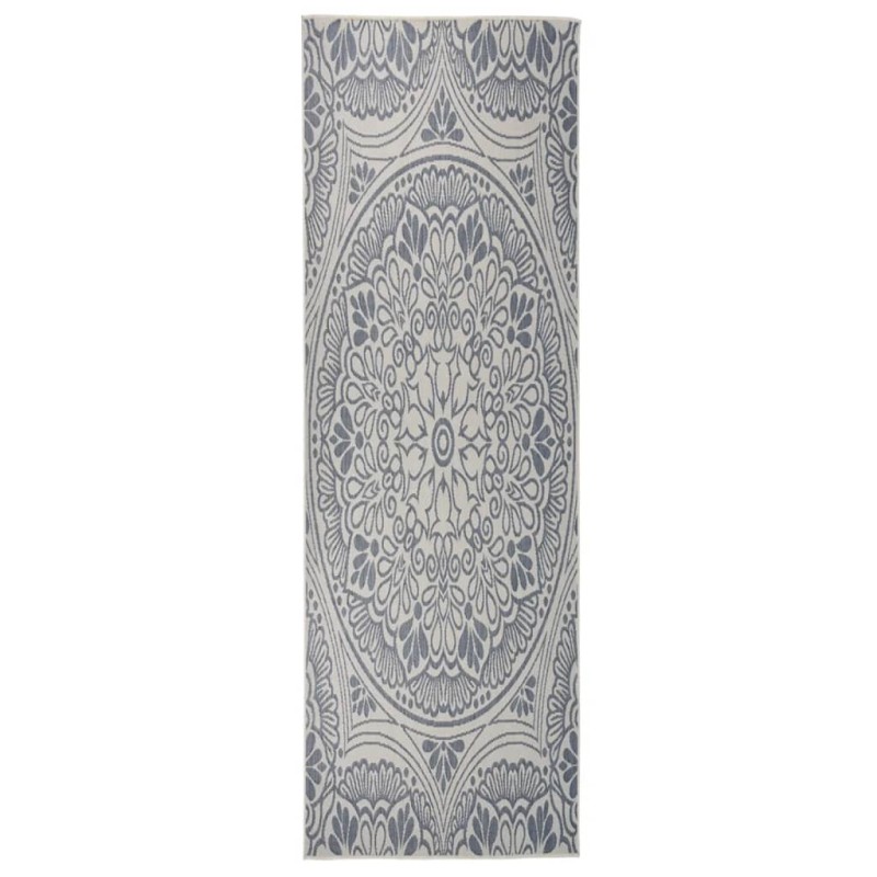 Tappeto da Esterni a Tessitura Piatta 80x250 cm Motivo Blu Tappeto da Esterni a Tessitura Piatta 80x250 cm Motivo Blu