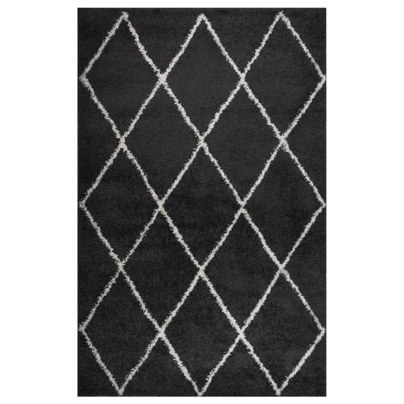 Tappeto Shaggy a Pelo Alto Crema e Antracite 200x290 cm Tappeto Shaggy a Pelo Alto Crema e Antracite 200x290 cm