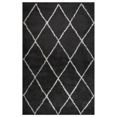 Tappeto Shaggy a Pelo Alto Crema e Antracite 200x290 cm